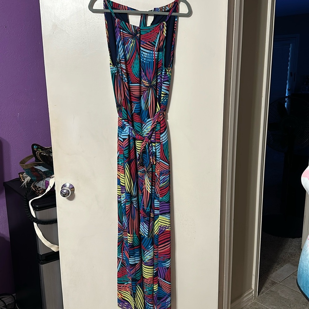 BCBG Multicolored Tropical Maxi Dress